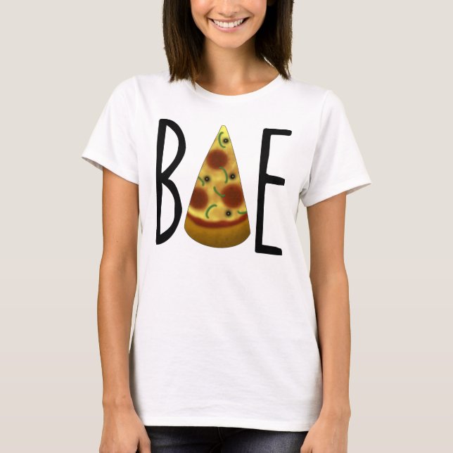 La pizza est le T-shirt de Bae (avec le légume) (Devant)