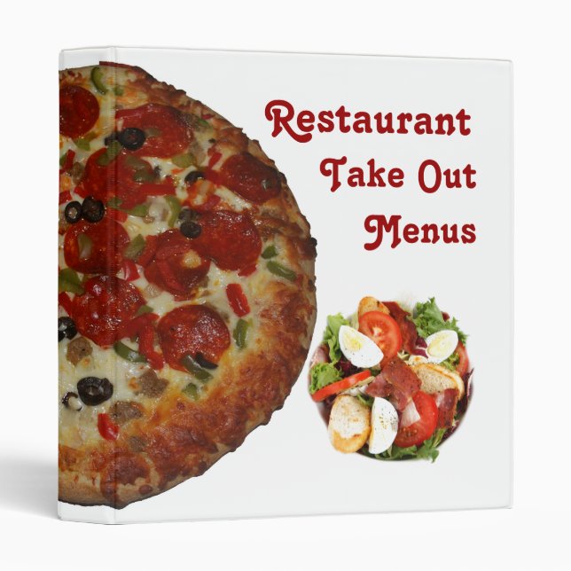 La pizza Resaurant sortent le classeur de menu (Devant/Côté)