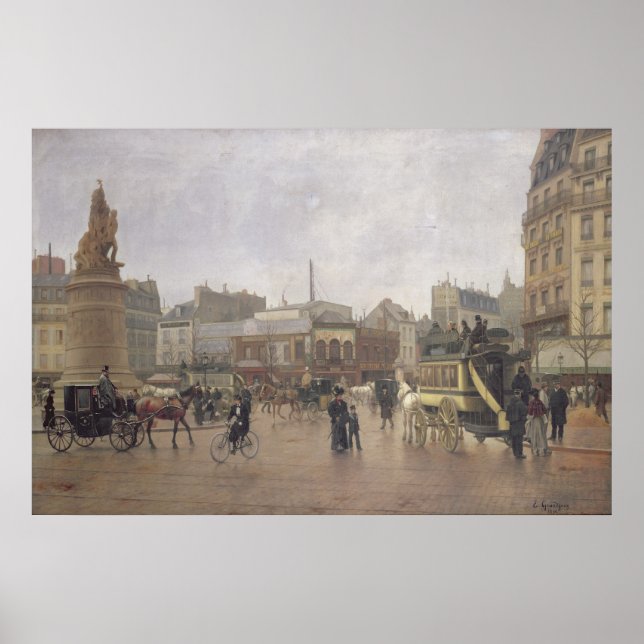 La Place Clichy, Paris, 1896 Poster (Front)