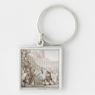 La Place des Victoires, Paris, c.1789 (pen and ink Keychain