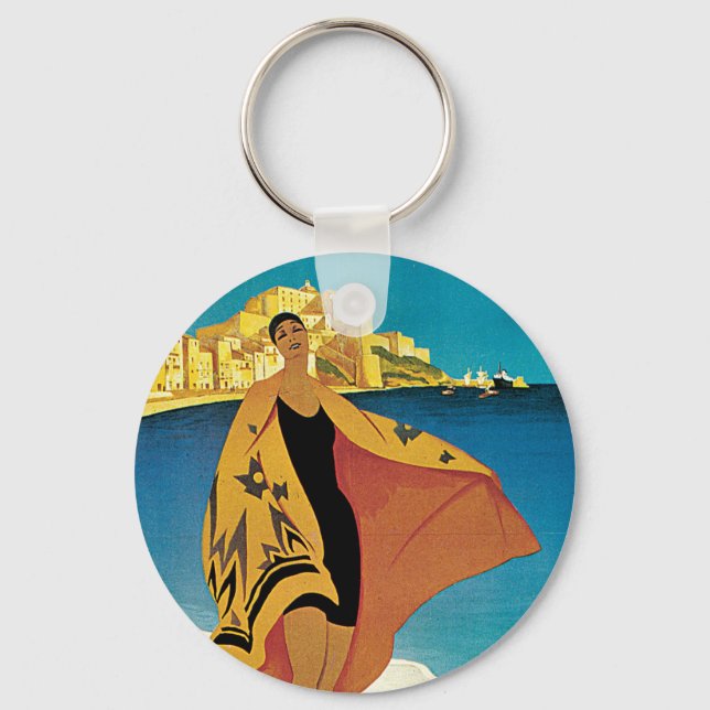 La Plage de Calvi, Corse Keychain (Front)