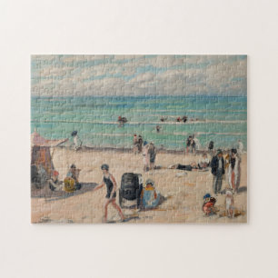 La Plage de Fort-Mahon   Albert André Jigsaw Puzzle