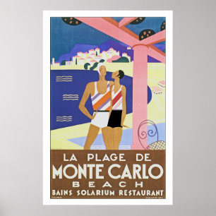 La Plage de Monte Carlo Poster