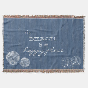 La plage est ma couverture en bois bleue de Shell