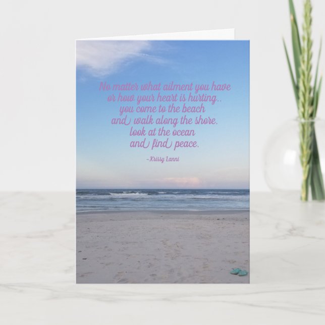 La plage guérit votre carte de voeux de coeur (Devant)