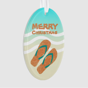 La plage tropicale de Joyeux Noël ondule des