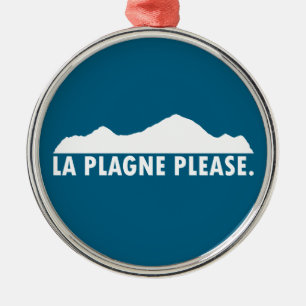 La Plagne France Please Metal Ornament