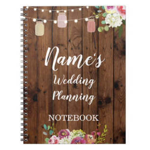 La planification rustique de mariage de carnet