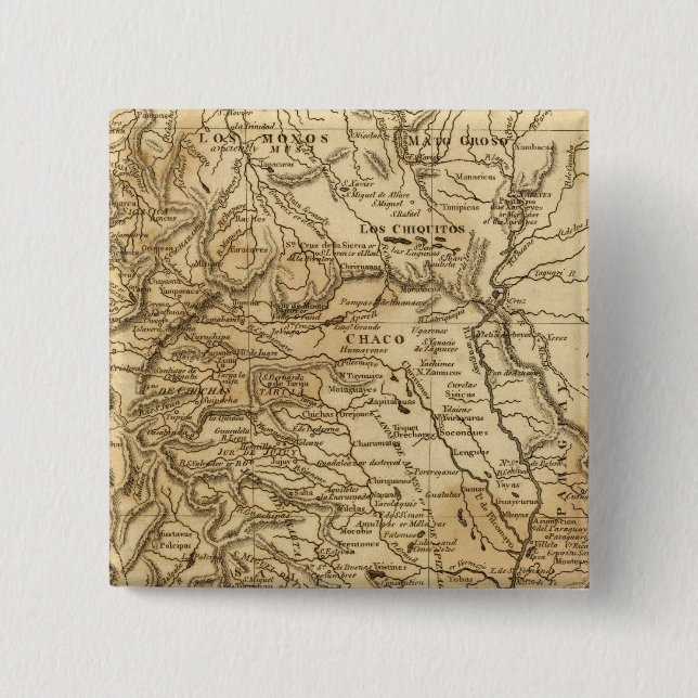 La Plata 2 Inch Square Button (Front)