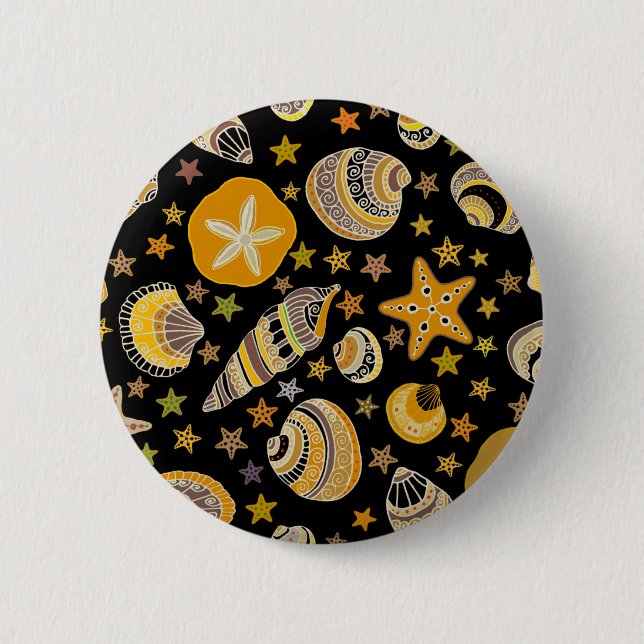 La Playa - Sea Shells 2 Inch Round Button (Front)