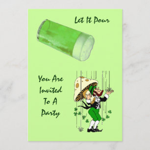 La pluie de bière verte sur les invitations amusan