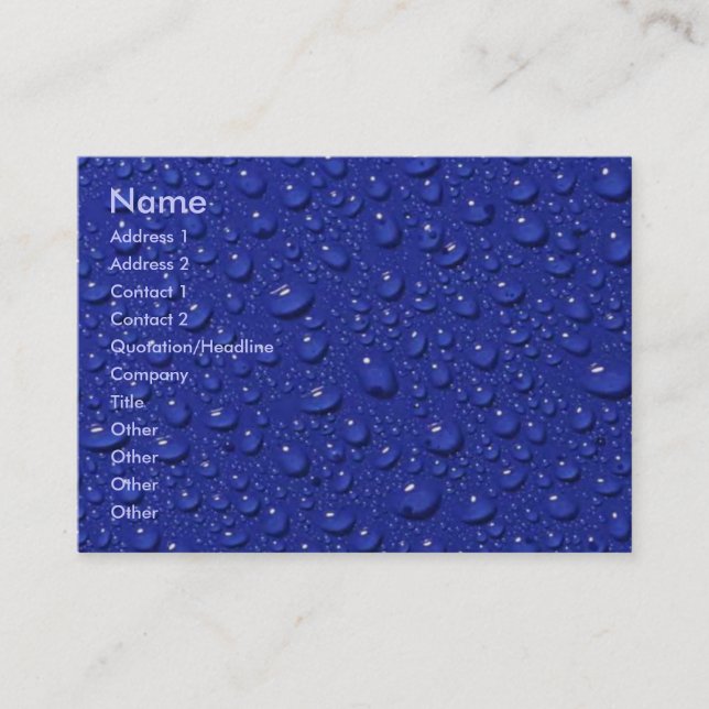 La pluie laisse tomber le carte de visite (Devant)