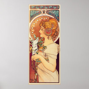 La Plume by Alphonse Mucha Poster