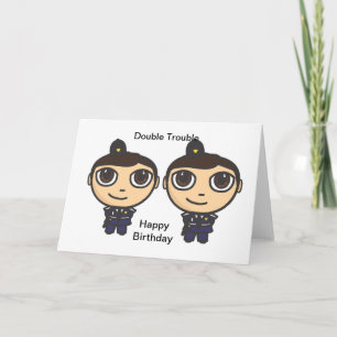 La police double problème Bonne carte d'anniversai