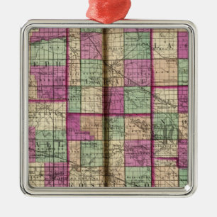 La Porte County and St Joseph County Metal Ornament