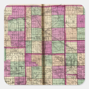 La Porte County and St Joseph County Square Sticker