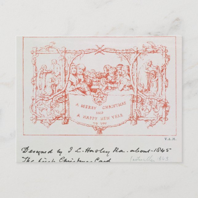 La première carte de Noël, de J.C.Horsley, 1843 (Devant)