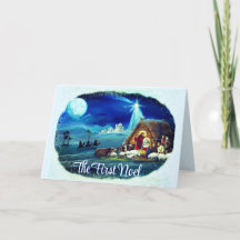 La première carte Noël chrétienne Noel