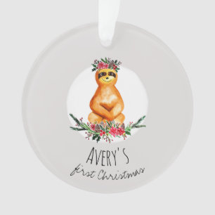 La première fête de Noël de la petite fille Sloth 