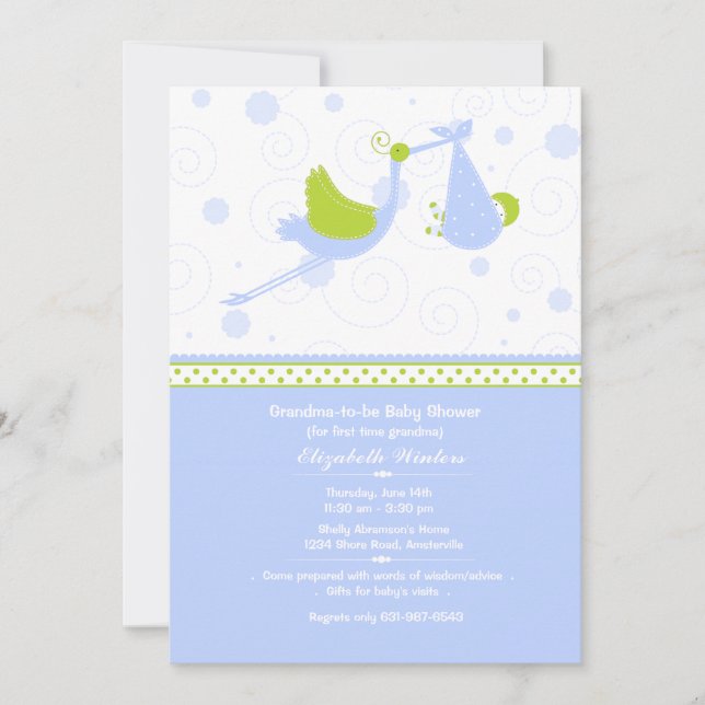 La première invitation au Baby shower (bleu) de gr (Devant)