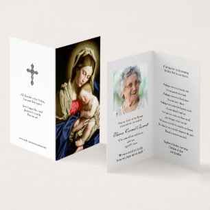 La prière catholique carde   Madonna et enfant