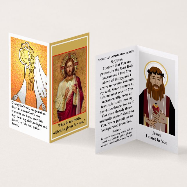 La prière de communion catholique Carte pliée (Inside and Outside)