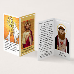 La prière de communion catholique Carte pliée