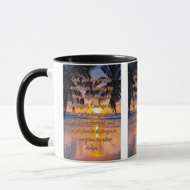 La prière de sérénité de Dieu Mug à deux tons (Gauche)