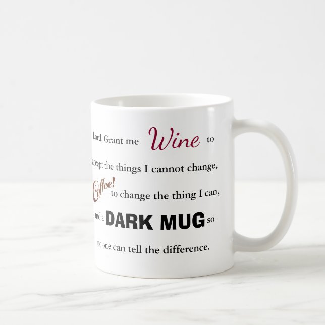 La prière de sérénité de vin/café - tasse (Droite)