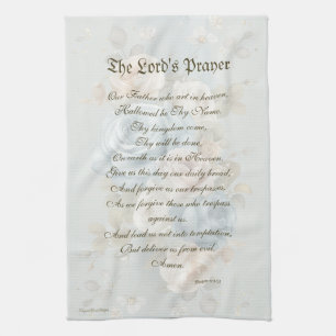 La prière du Seigneur Serviette de cuisine Bleu Pa