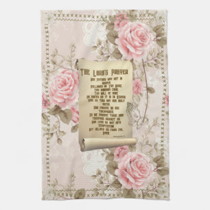 La prière du Seigneur Serviette de cuisine Roses r