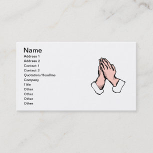 La prière remet le carte de visite
