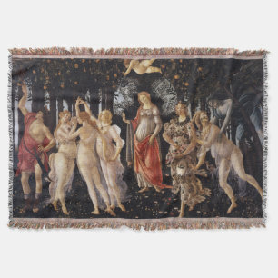 La Primavera (Spring) by Sandro Botticelli Throw Blanket