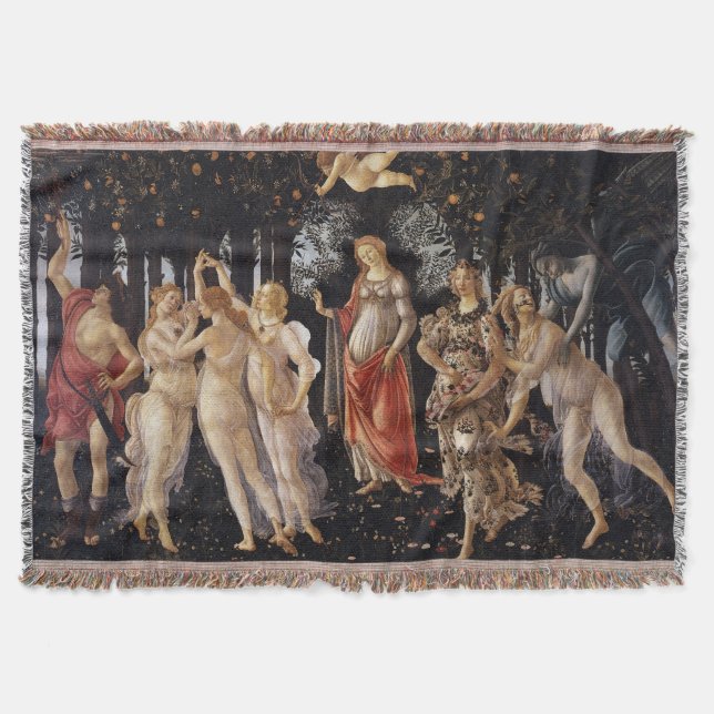 La Primavera (Spring) by Sandro Botticelli Throw Blanket (Front)