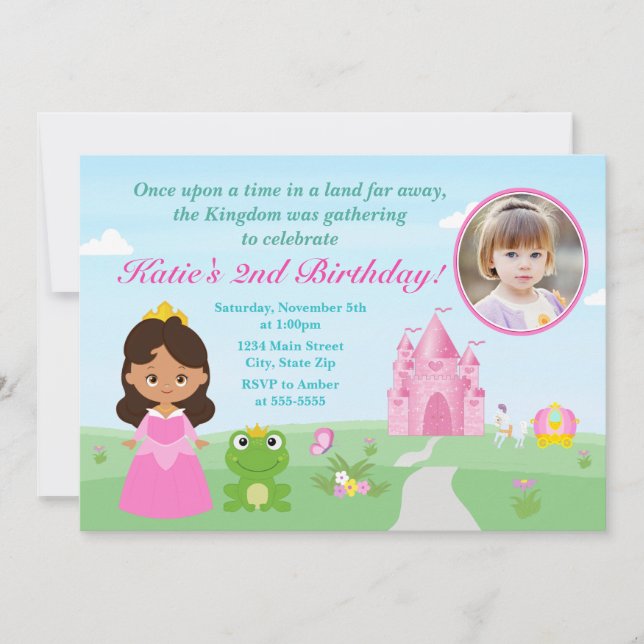 La Princesse Et La Grenouille Invitation D'Anniver (Devant)