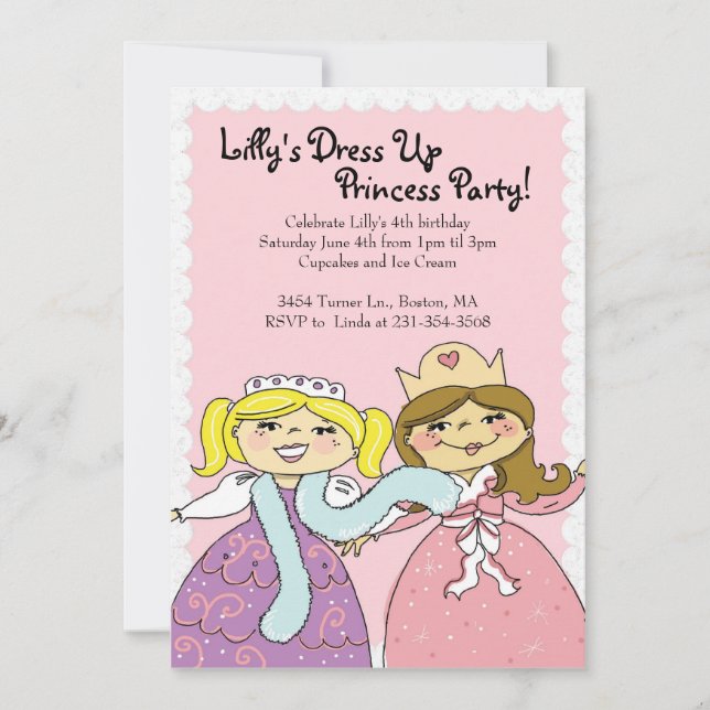 La princesse, habillent des invitations orientés (Devant)