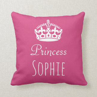 La princesse (tout nom) a personnalisé le coussin