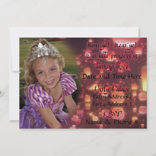 La princesse Turning à 3 invitations pour l'annive (Devant)