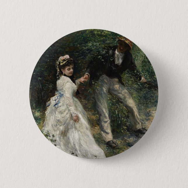La Promenade Renoir Impressionist Painting Art 2 Inch Round Button (Front)