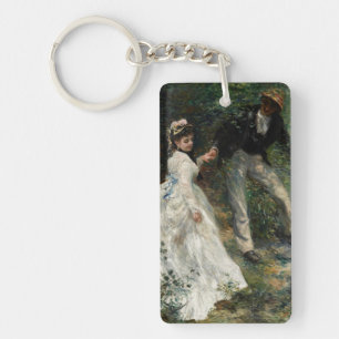 La Promenade Renoir Impressionist Painting Art Keychain
