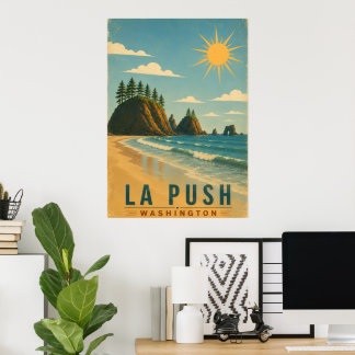 La Push, Baby! Vintage Coastal Travel Poster Art