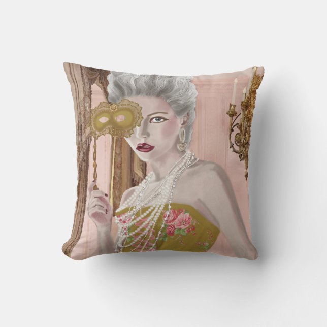 La question c'est voulez-vous ? throw pillow (Front)