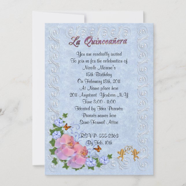La Quineanera 15e anniversaire invitation de fête (Devant)