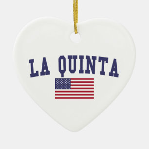 La Quinta US Flag Ceramic Ornament