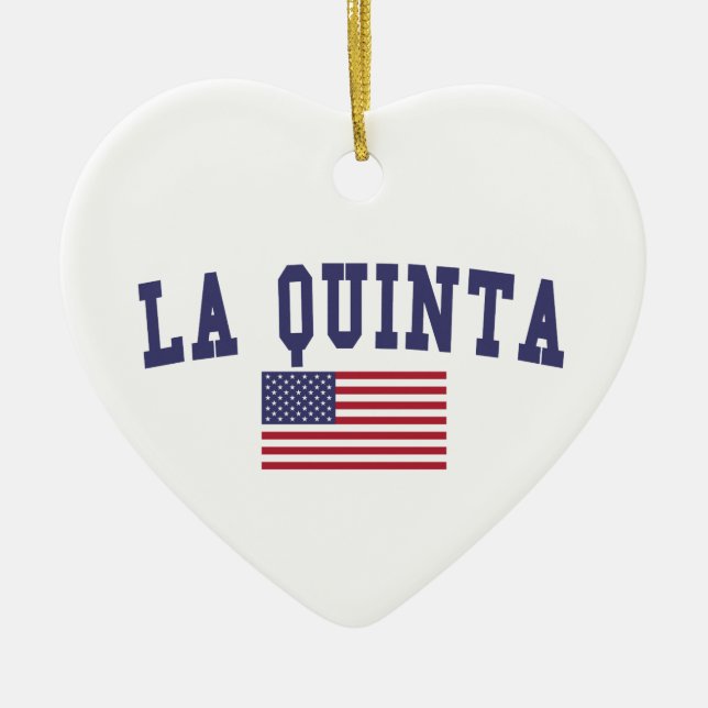 La Quinta US Flag Ceramic Ornament (Front)