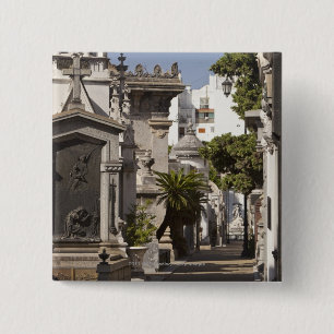 La Recoleta Cemetery in Buenos Aires 2 Inch Square Button