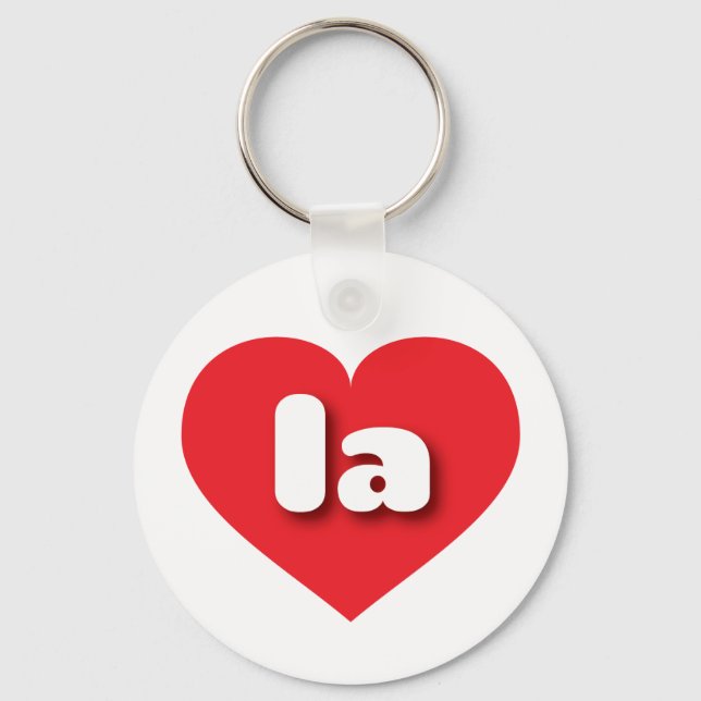 la red heart - I love la Keychain (Front)