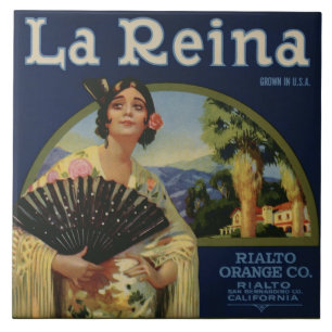 La Reina Orange Crate Label Tile