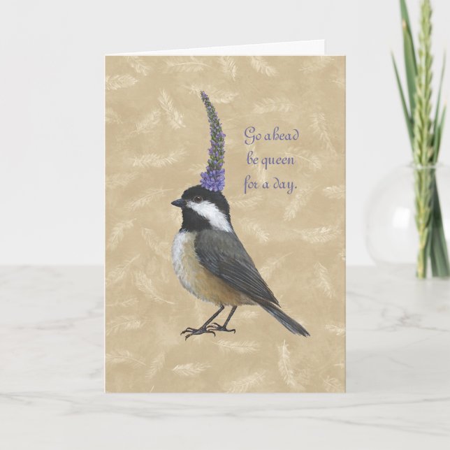 La reine du chickadee pour une carte de jour (Devant)