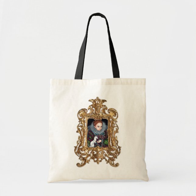 La Reine Elizabeth et un sac encadré par hermine (Devant)